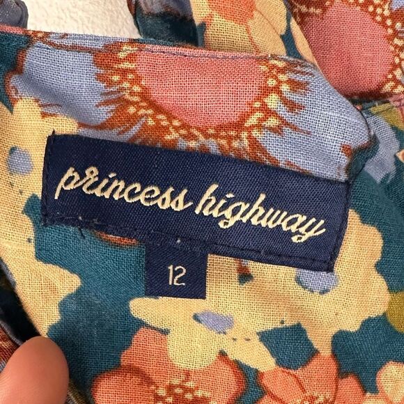 Princess Highway Linen Blend Wide Leg Ella Flora Jumpsuit Women’s Sz 12 cottage - Picture 9 of 10